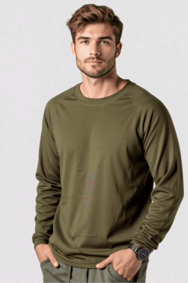 חולצת דרייפיט שרוול ארוך צבע זית מארז חמישיה