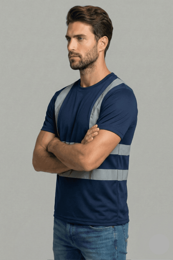 חולצת עבודה דרייפיט מחזירת אור | נייבי מקצועית