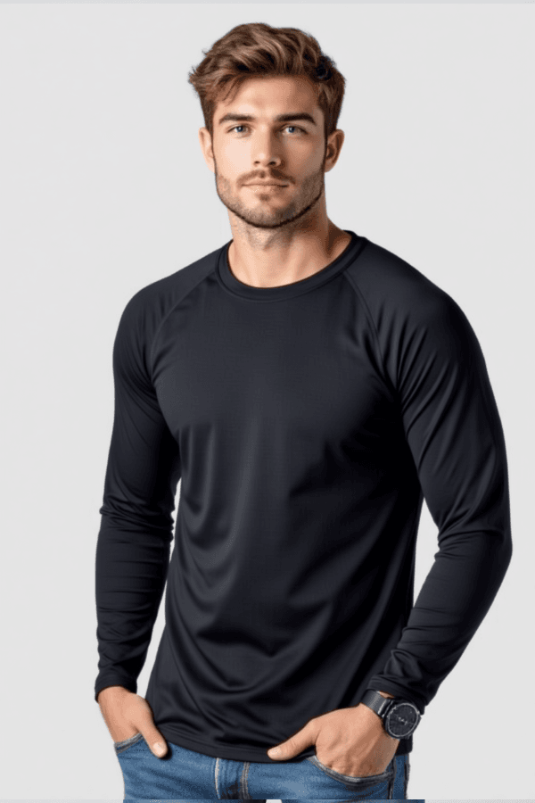 חולצת דרייפיט שרוול ארוך צבע שחור